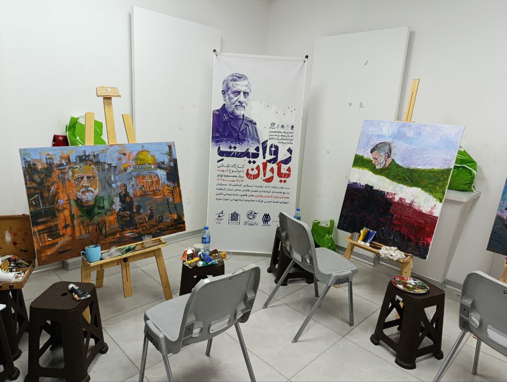 برگزاری کارگاه نقاشی «روایت یاران» با محوریت تمثال شهید حاج محمدسعید ایزدی